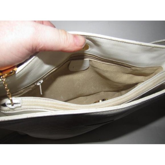 Gucci Vintage White Small G Logo Print Satchel Coated Canvas and Leather - Picture 9 of 12